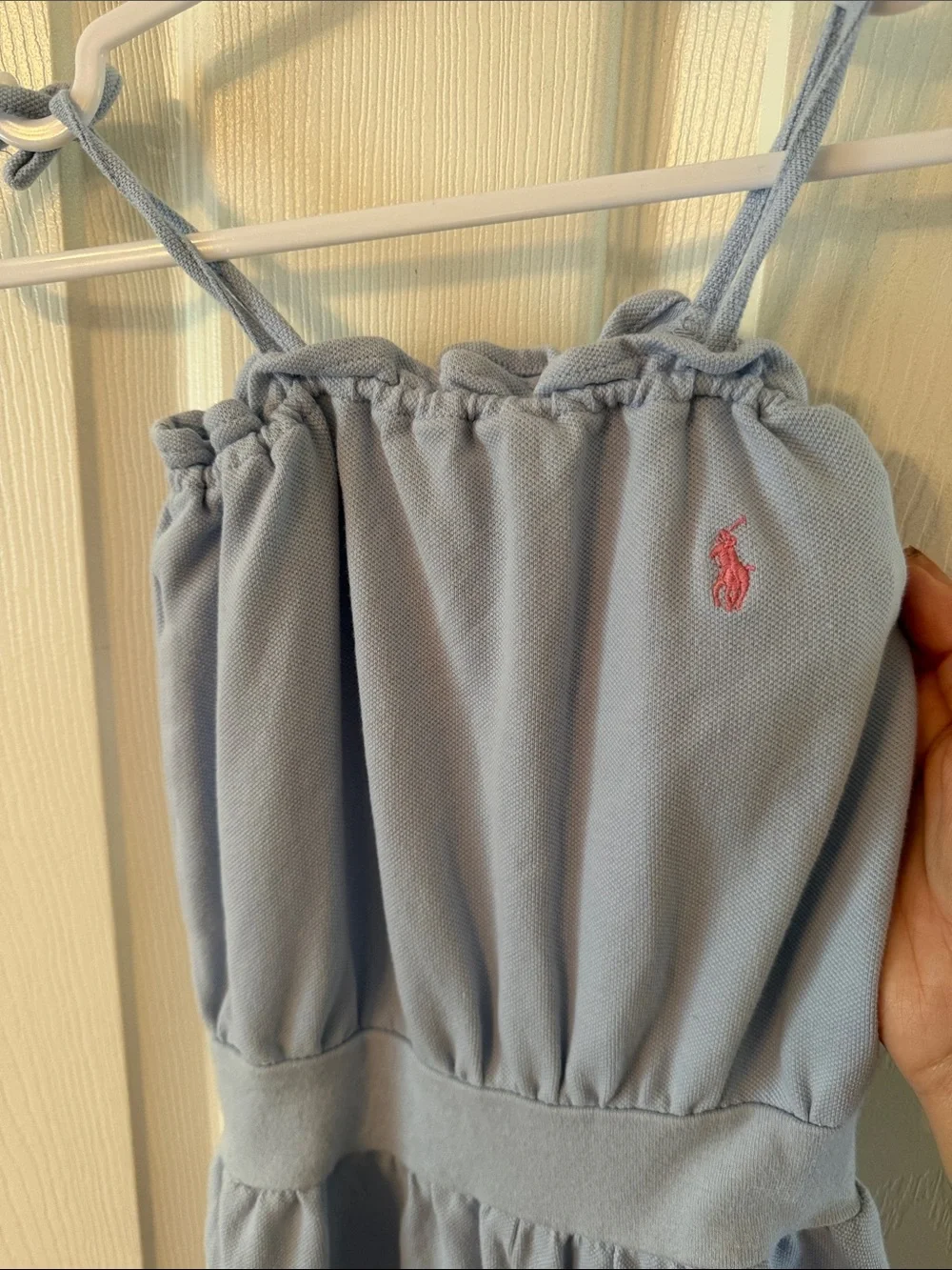 Ralph Lauren Light Blue Bubble Romper 18m